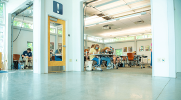 Innovation program students in class at the Foster Center