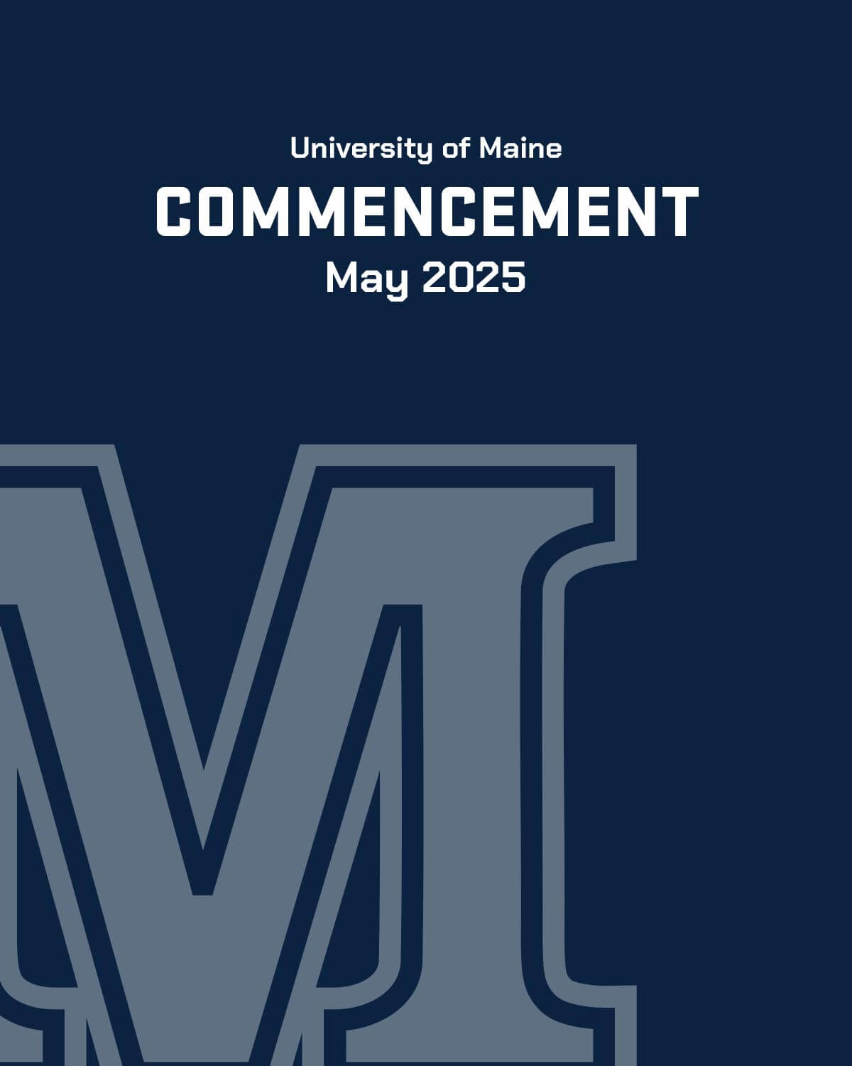 A screenshot of the cover of the 2025 UMaine commencement program