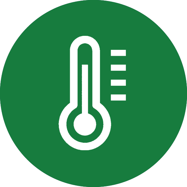 green icon of a thermometer