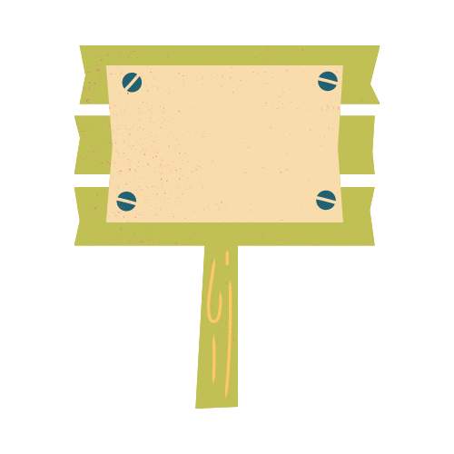 icon with a plain green sign to depict signage