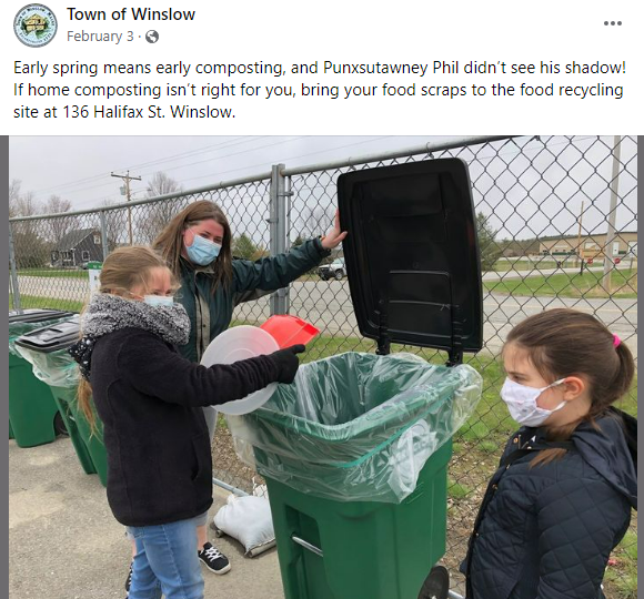 Screenshot of groundhog day themed Winslow town social media post