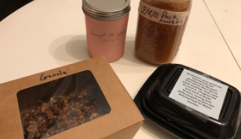 Photo of upcycled products made by KVCC students.