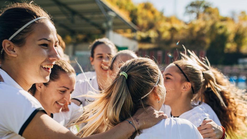 Soccer players celebrating