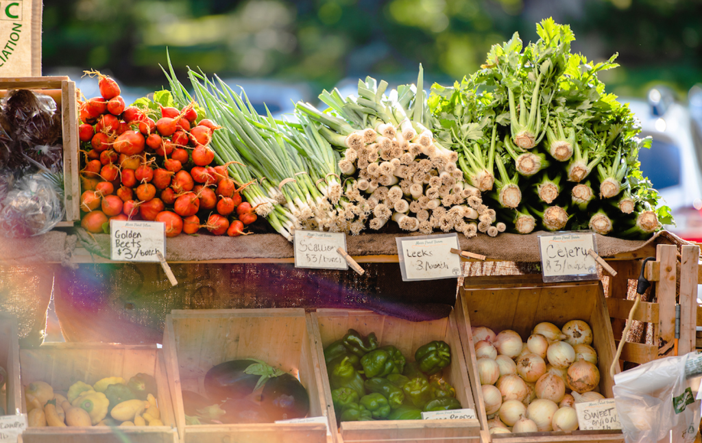 A photo of vegetables at the farmers market
