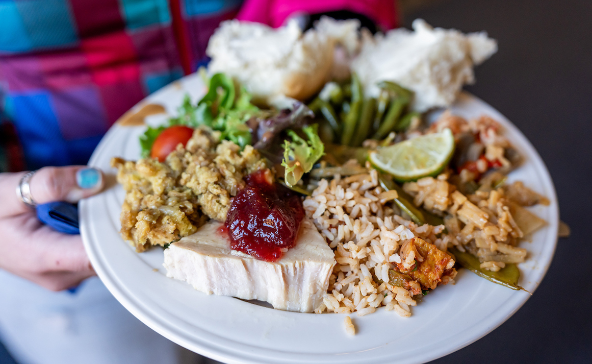 A photo of food on a plate