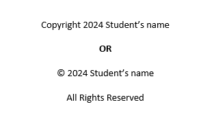 Two example of the copyright format