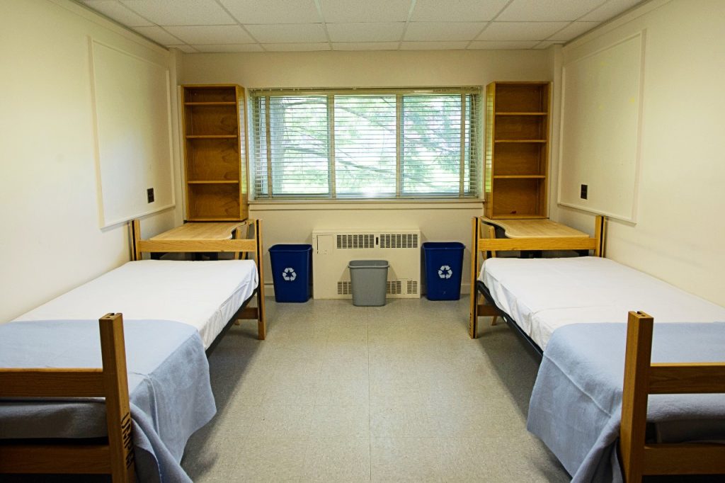 Androscoggin Hall double room facing window