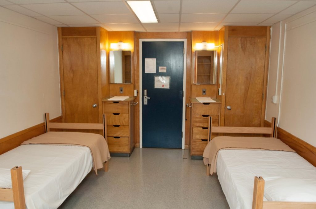 Gannett Hall double room facing door