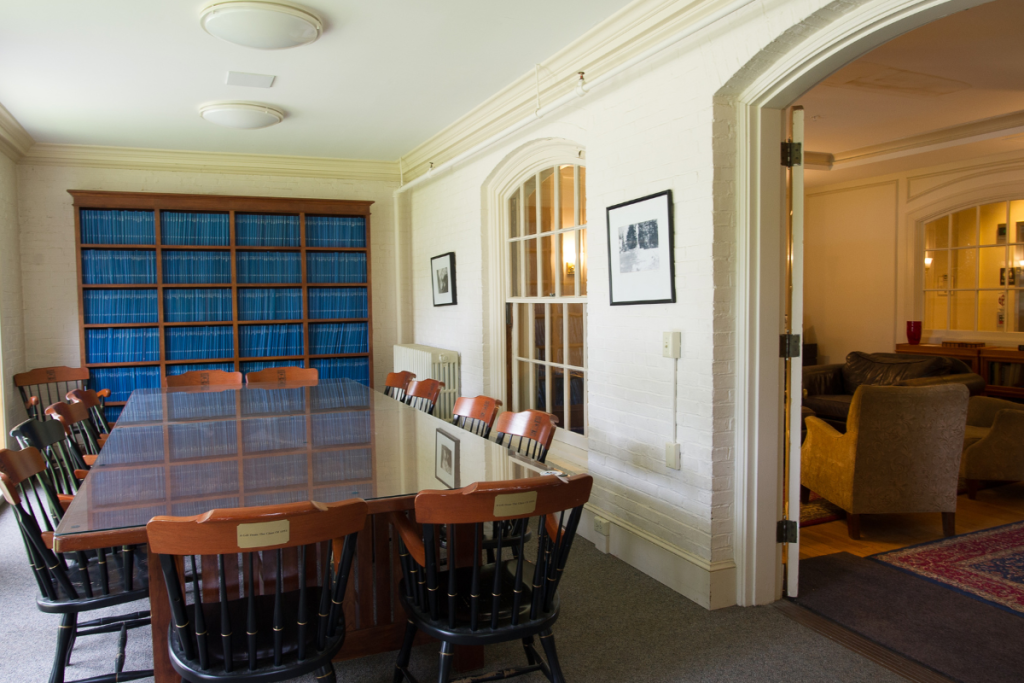 Colvin Hall table with bookcases