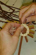 Image of adding raffia described in text.