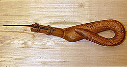 Chip carved snake handle