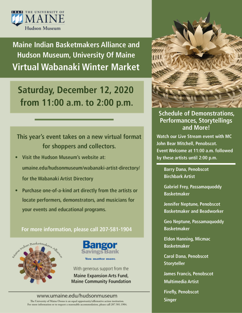 Wabanaki Virtual Winter Market flyer