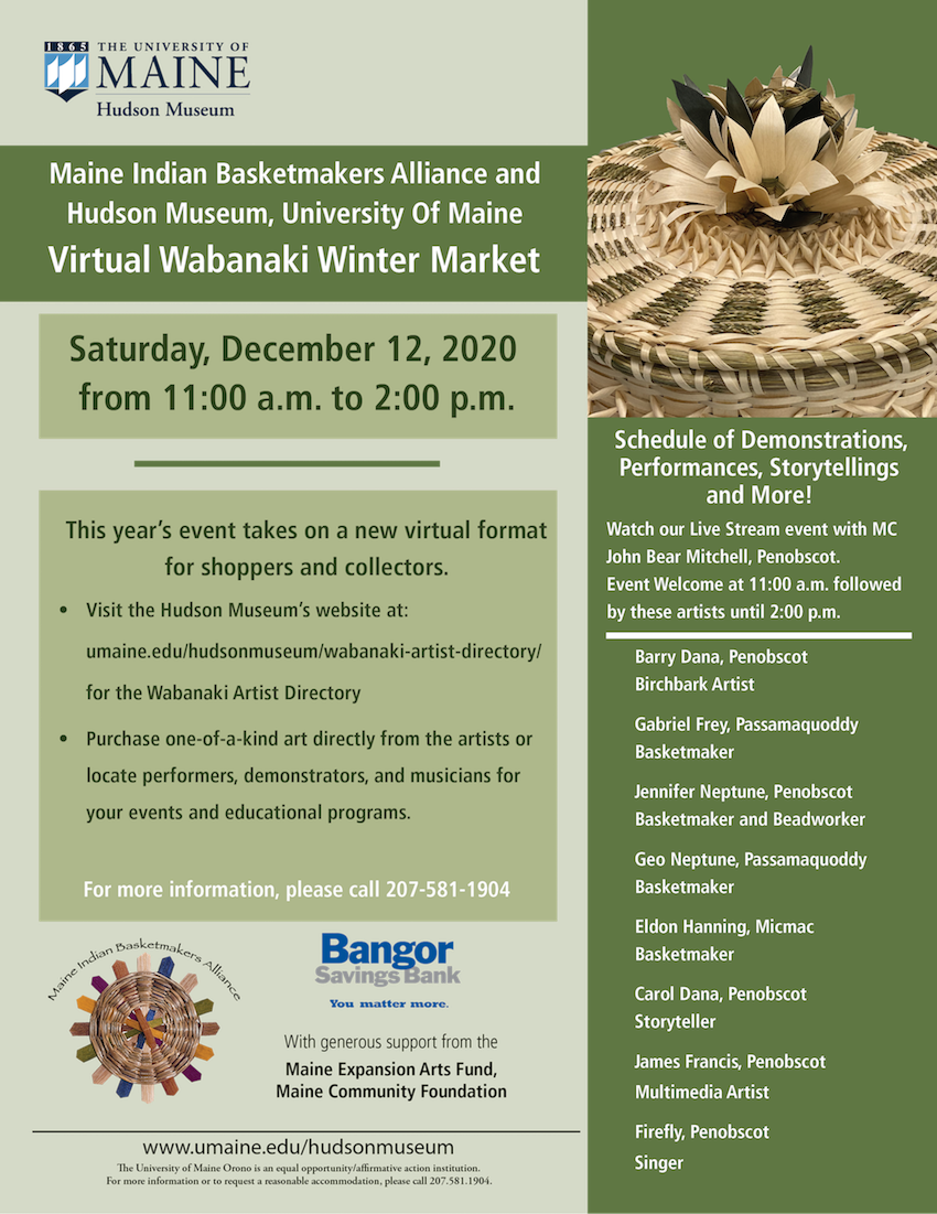 Wabanaki Virtual Winter Market flyer