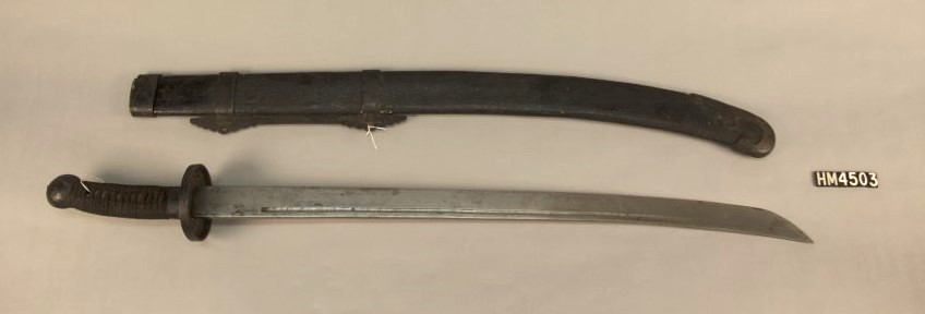Chinese Dao knife and sheath.