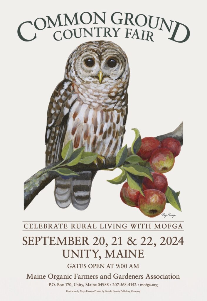 Poster for Common Ground Fair featuring a drawing of an owl.