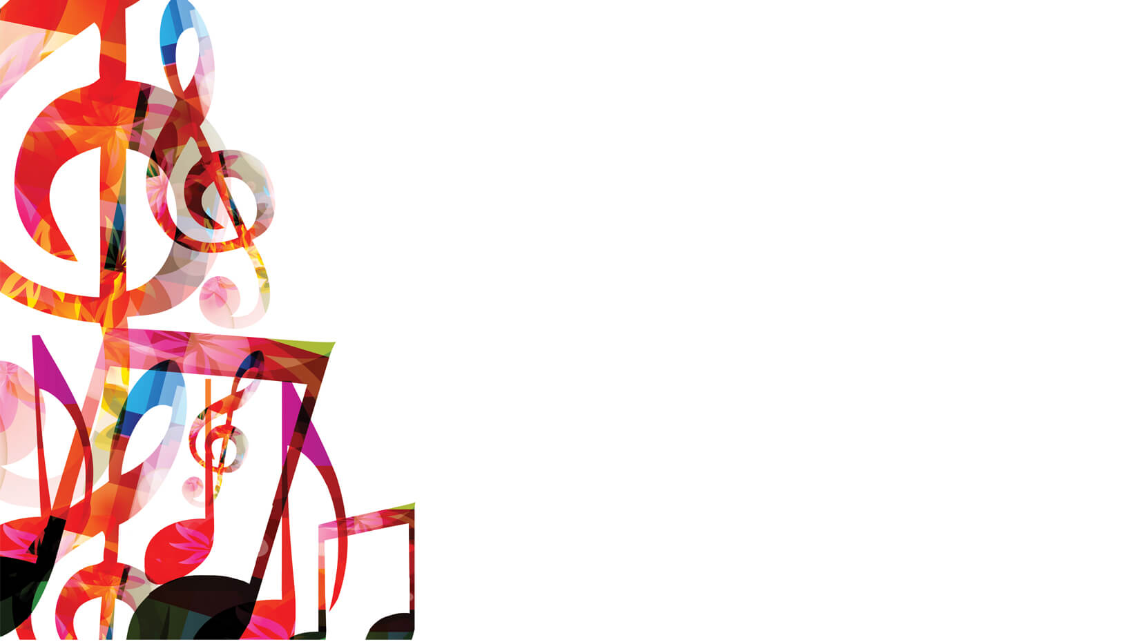 Colorful music notes