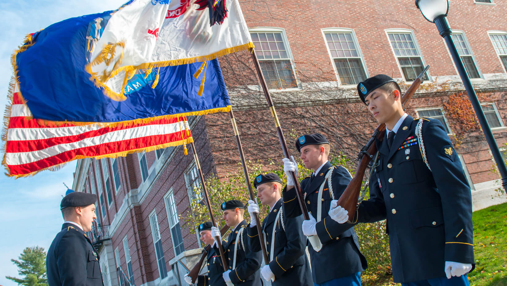 Veterans Week flag raising on the Mall 2014