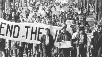 Vietnam War protest on campus in the 1960s