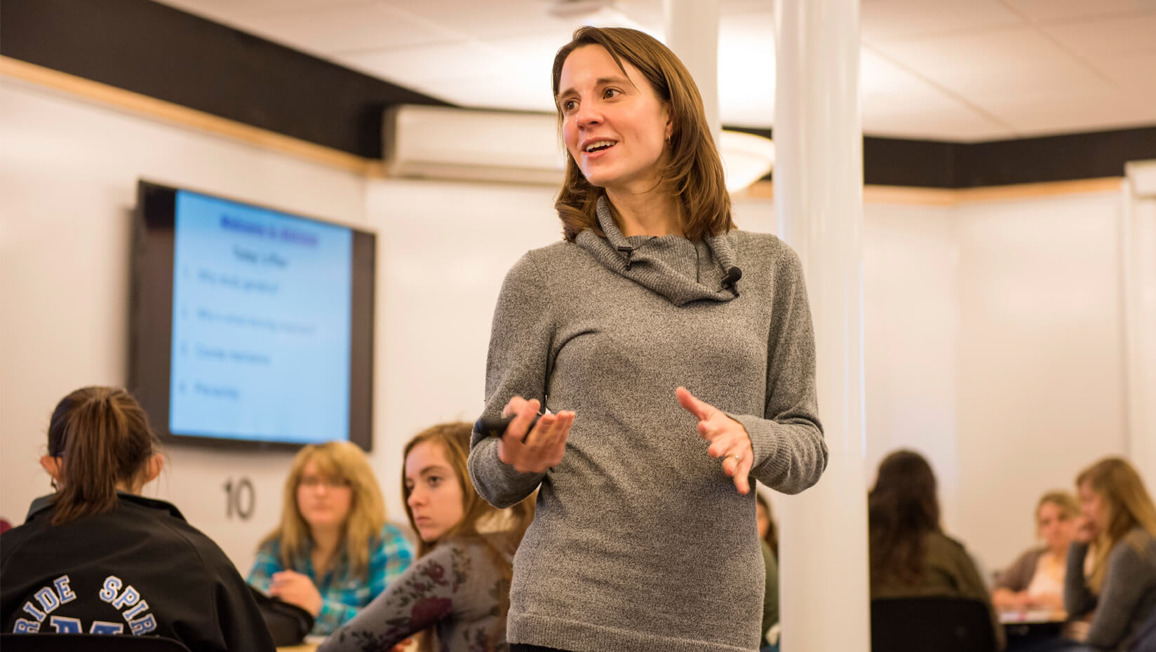 Michelle Smith in a classroom