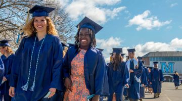 Students at Commencement in 2016
