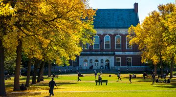 Fogler Library during fall