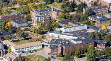 Aerial of UMaine engineering buildings
