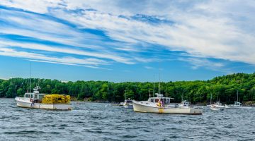 Lobster boats off the coast of Maine