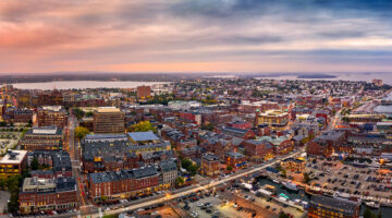 Portland, Maine aerial of city