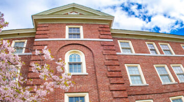 Campus building in spring