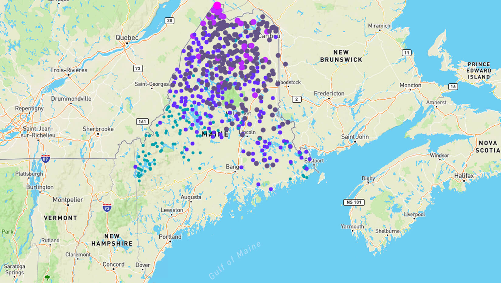 Spruce budworm map