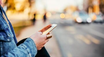 Hands holding a smartphone