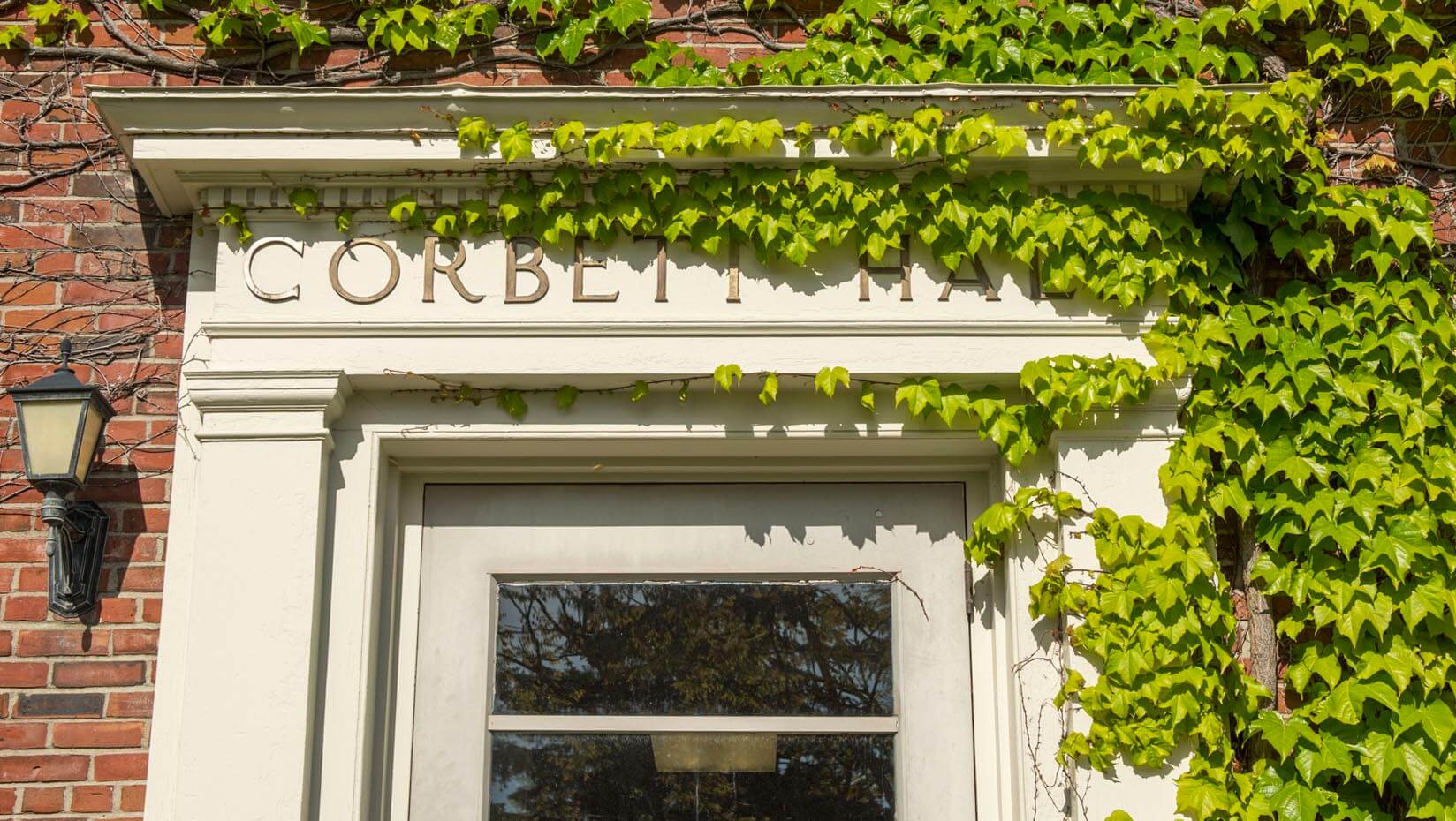 A photo of an entrance to Corbett Hall