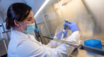 Student working in a lab