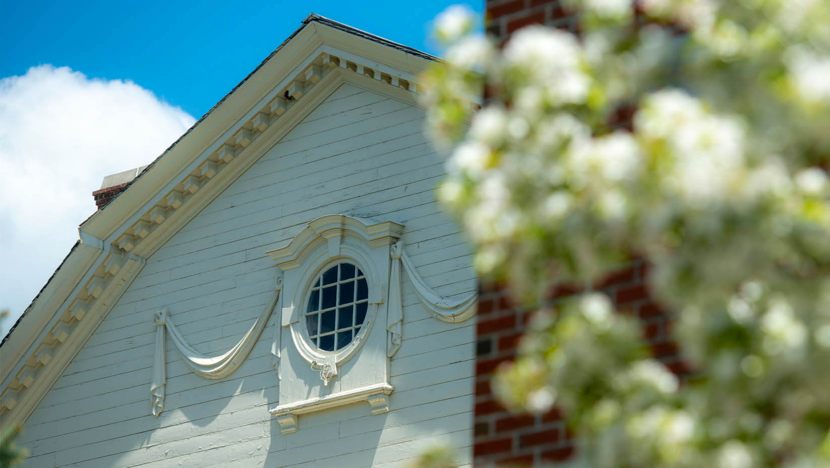 A photo of the roofline of the Memorial Union