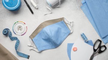 A photo of two homemade face masks