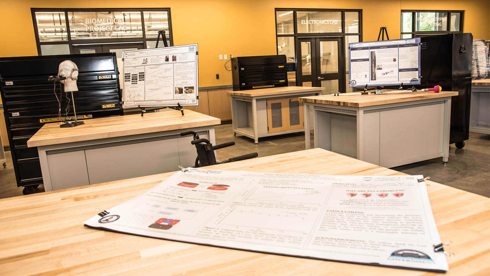 A photo of a classroom in the new Ferland EEDC building