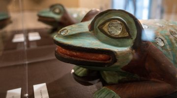 A photo of a 3D printed replica of a clan helmet