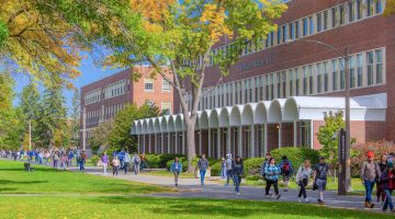 A photo of students walking in front of Williams Hall