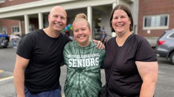 A photo of Natalie Tomah with her parents, Tony and Lori