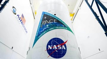 A photo of the PACE spacecraft