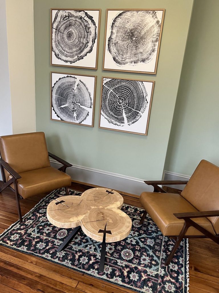 A photo of a seating area in Holmes Hall