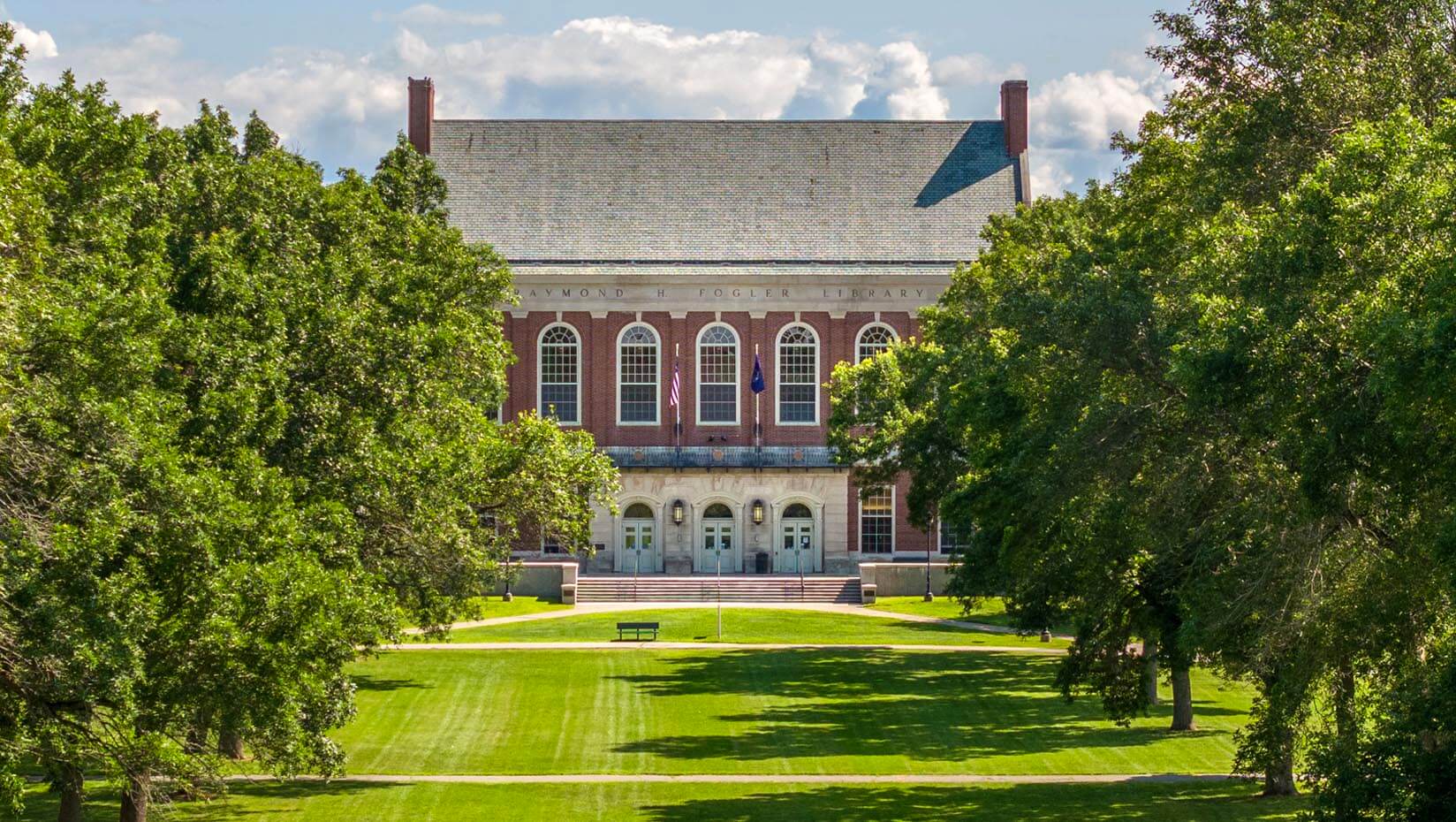 A photo of UMaine's Mall in summer