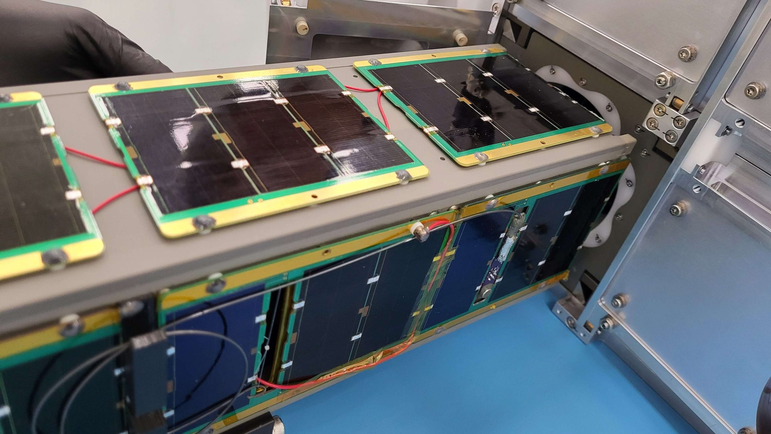 A photo of a nanosatellite