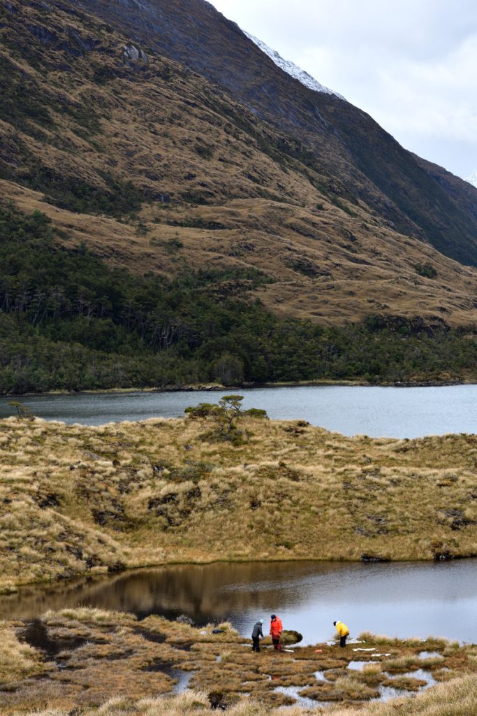 A photo of researchers on the Chilean landscape