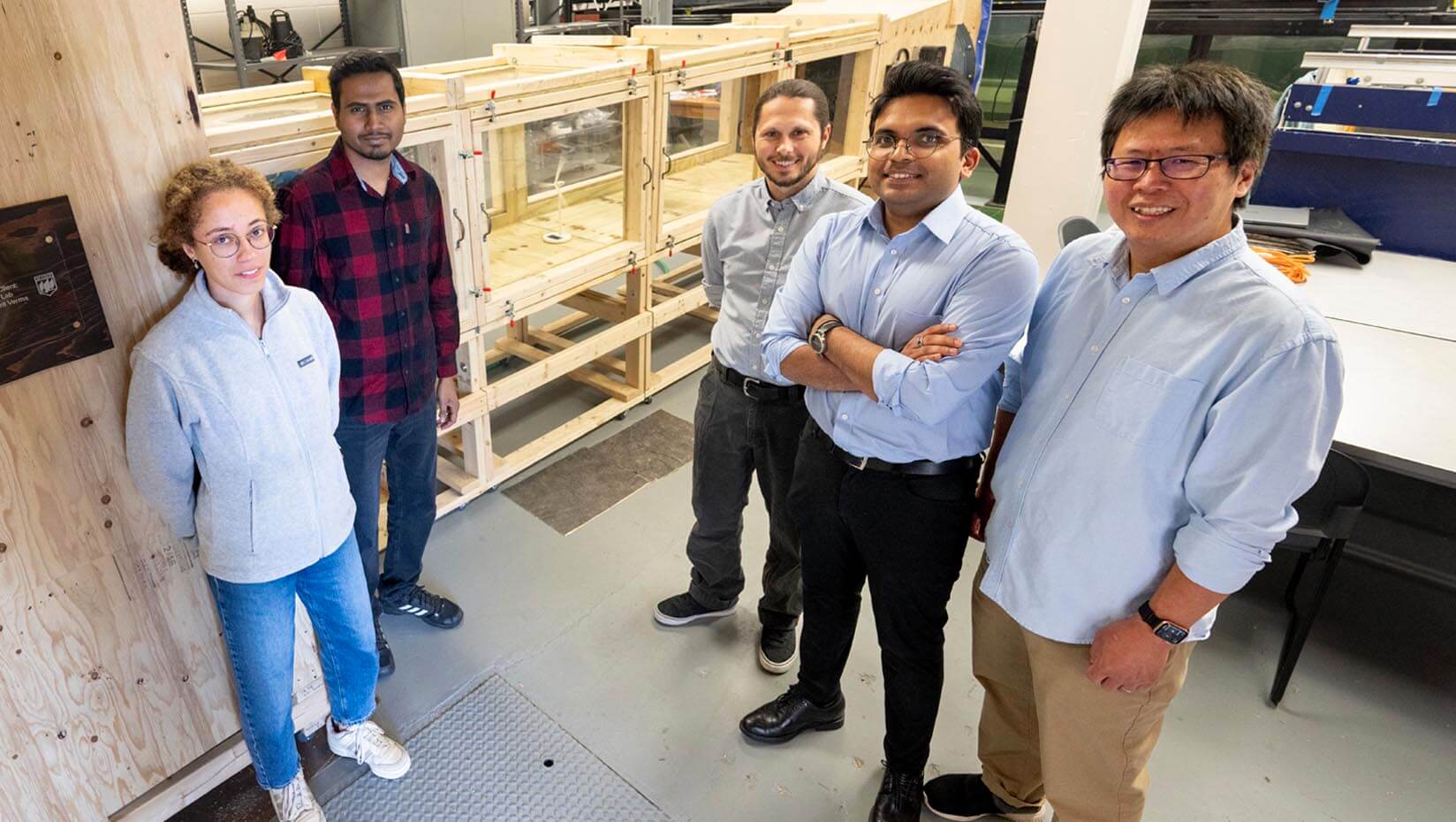 A photo of researchers in a lab