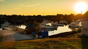 A photo of boats in a harbor