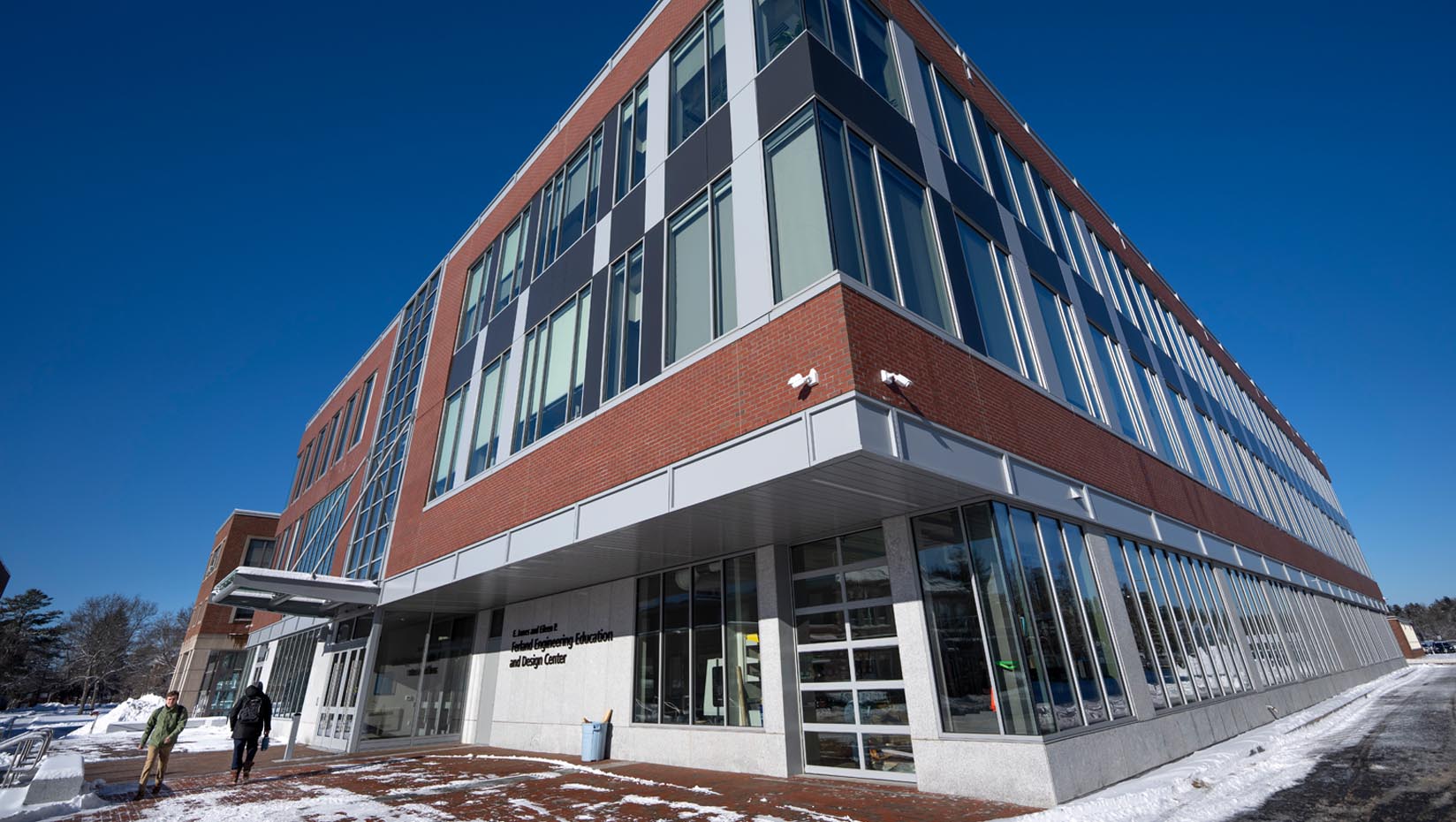 A photo of a building on UMaine's campus during winter