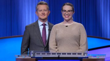A photo of Ken Jennings and Kara Peruccio