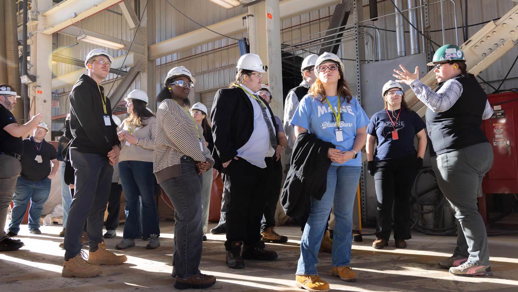 A photo of UMaine students at Bath Iron Works
