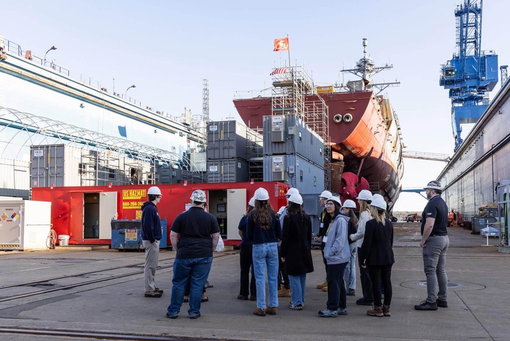 A photo of UMaine students at Bath Iron Works